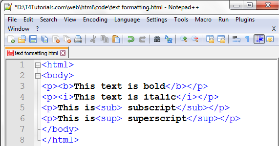 text formating in html