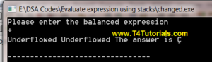 Program to evaluate an expression using stacks in Data Structures (C plus plus)