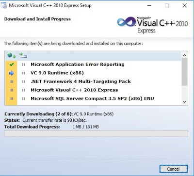 Installation of MS Visual C++ Step 3