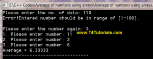 arrays calculate cpp