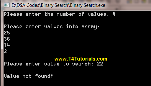 Program to Implement Binary Search in CPP (C plus plus)