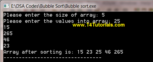 Program to implement Bubble Sort in CPP (C plus plus)