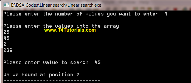 Program to implement Linear Search in CPP (C plus plus)