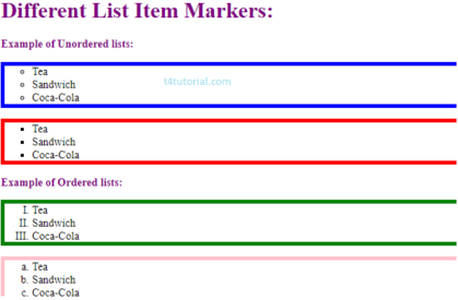 list item style html css