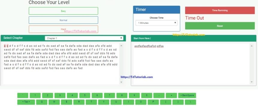 How To Make a Typing Tutor Project in JavaScript – T4Tutorials.com image.