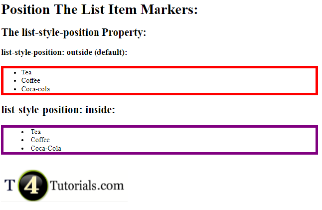 Position The List Item Marker in HTML and CSS