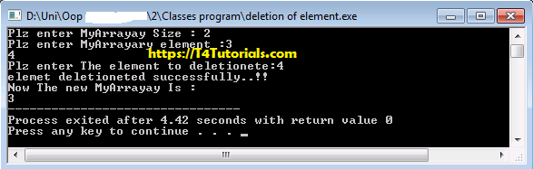 Program to Delete the Array Elements with OOP Classes- Object Oriented Programming