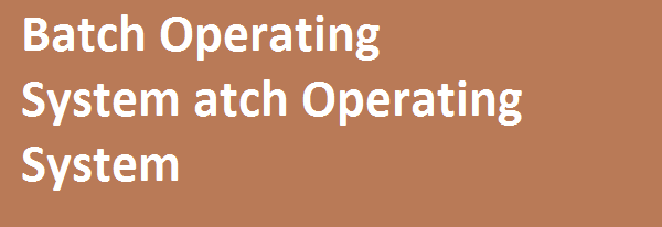 Batch Operating System 