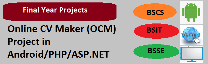 Online CV Maker (OCM) Project in Android PHP ASP.NET