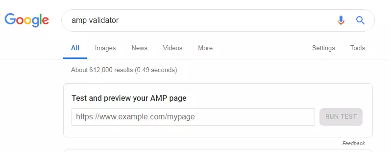 how to check that a website is AMP or not