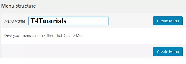 Figure 1: How to create a menu in wordpress