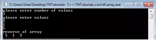 How to Show Array Values in Reverse Order C++ (.cpp)