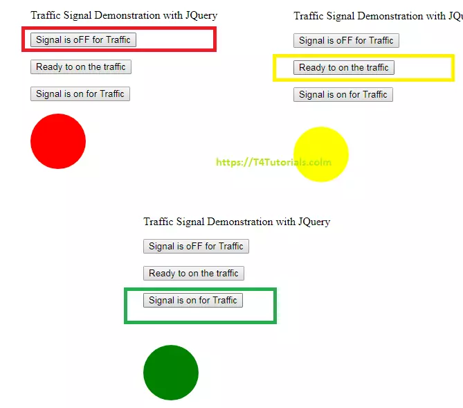 Traffic Signal Source Code in JQuery