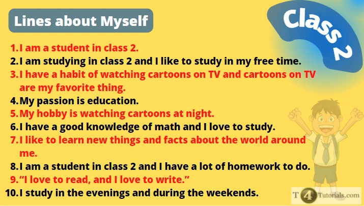 10 Lines about My self class 2
