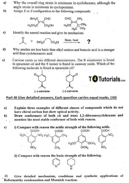 Organic Chemistry 2021 Past Papers