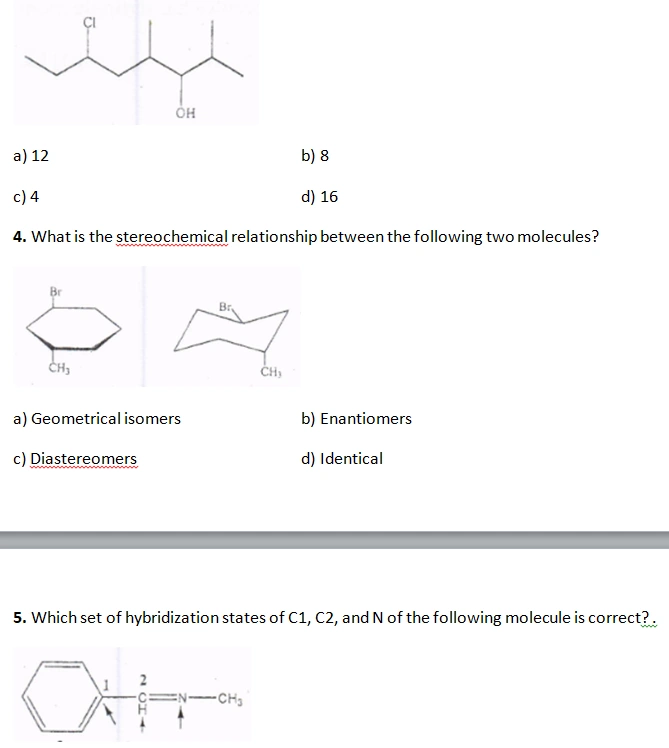 Organic Chemistry Past Papers