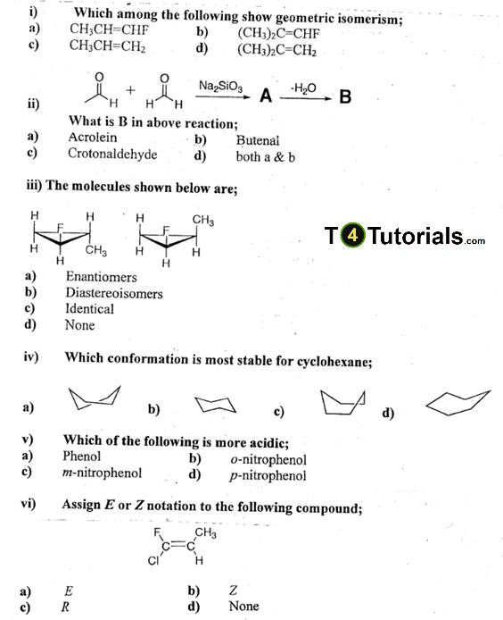 Past Papers Organic Chemistry 2022