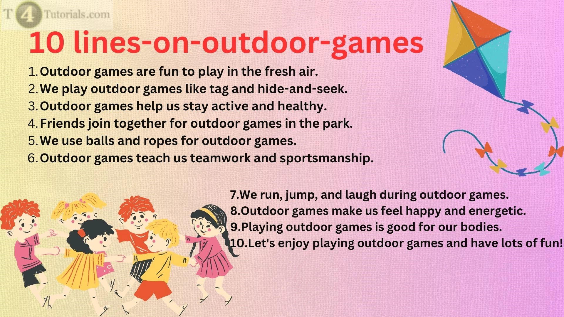 10 lines on outdoor games in english | T4Tutorials.com