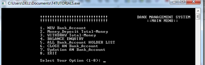 Bank Management System in c++
