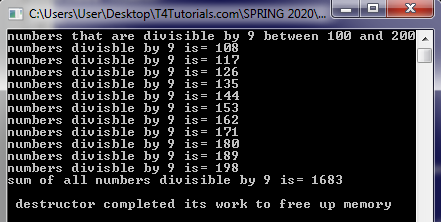 C++ program sum of all integer divisible by a number