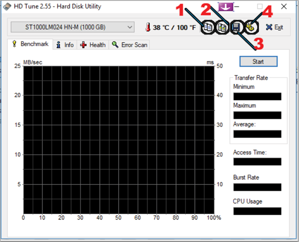Checking the health of Hard disk with HD TUNE