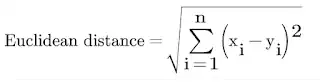 Euclidean Distance KNN formula