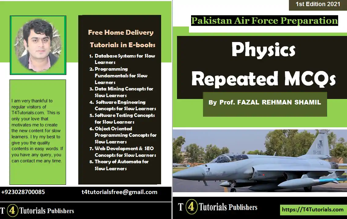 PAF Preparation best book Physics Repeated MCQs by Prof. Fazal Rehman Shamil
