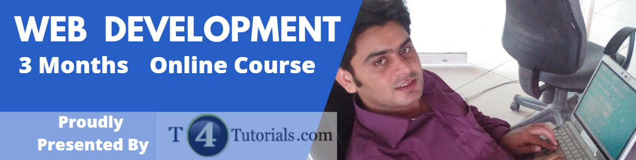 T4Tutorials Web Design and Development Course advertisement banner